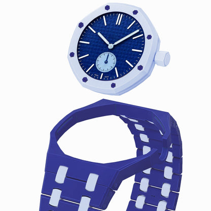 [Zalyn]OAK POP EXCLUSIVE DARK BLUE AND LIGHT BLUE BIOCERAMIC STRAP