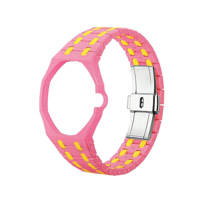 [Zalyn]OAK POP EXCLUSIVE PINK AND YELLOW BIOCERAMIC STRAP
