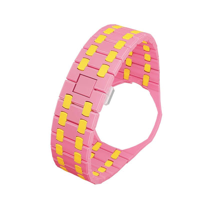 [Zalyn]OAK POP EXCLUSIVE PINK AND YELLOW BIOCERAMIC STRAP