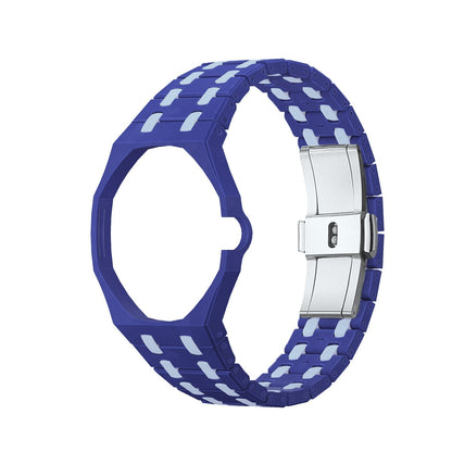 [Zalyn]OAK POP EXCLUSIVE DARK BLUE AND LIGHT BLUE BIOCERAMIC STRAP