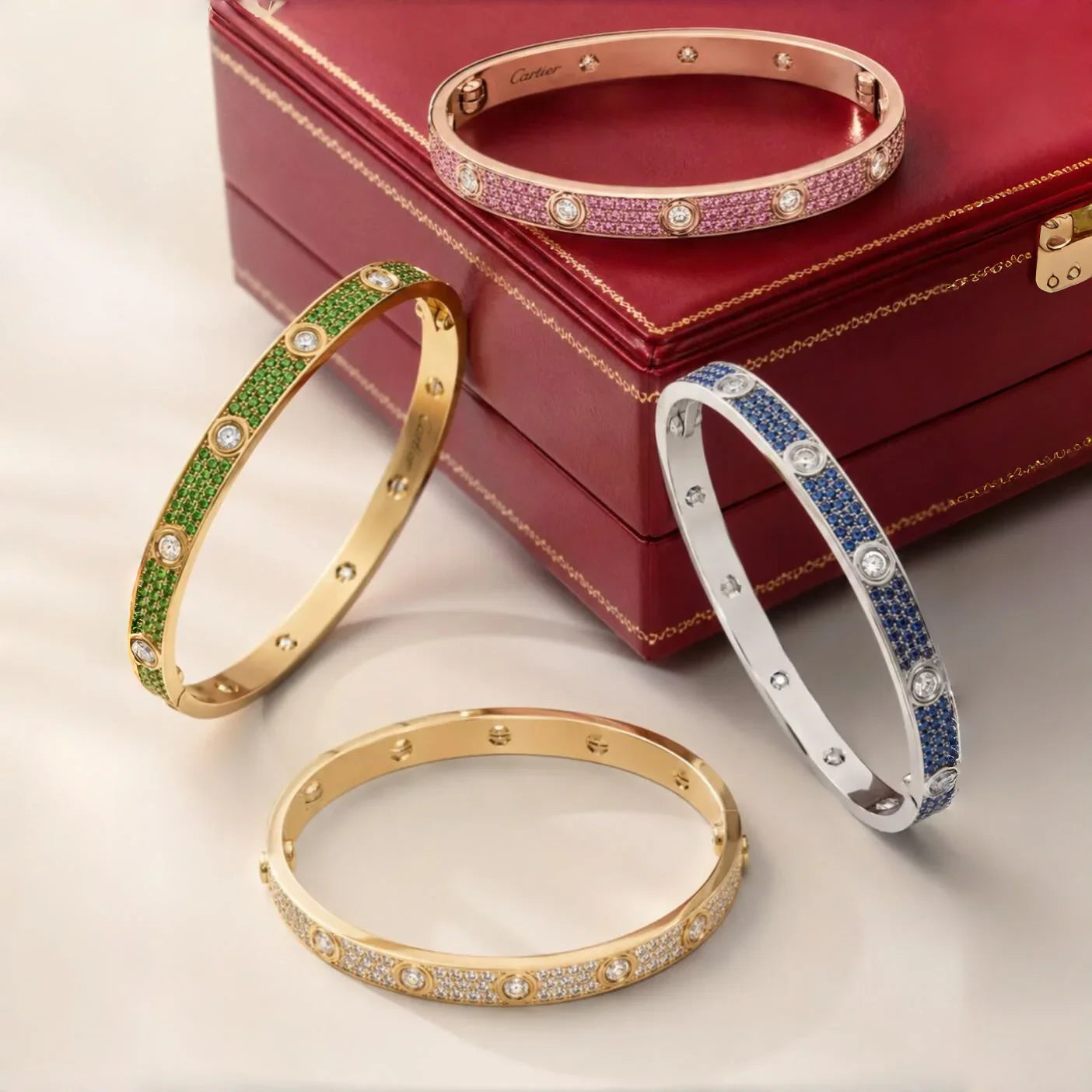 [Zalyn]CLASSIC 6.1MM LOVE BRACELET 10-DIAMOND FULL PAVÉ