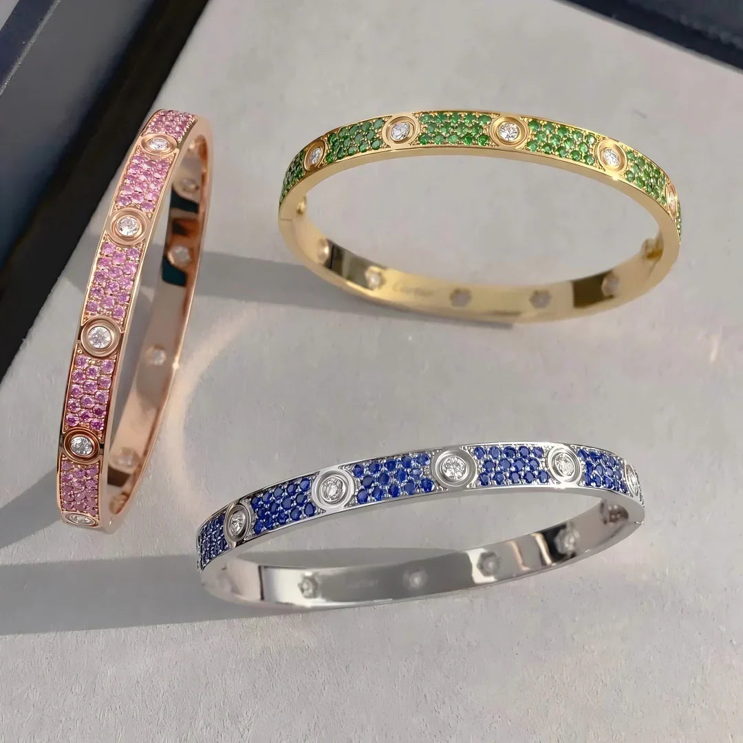 [Zalyn]CLASSIC 6.1MM LOVE BRACELET 10-DIAMOND FULL PAVÉ