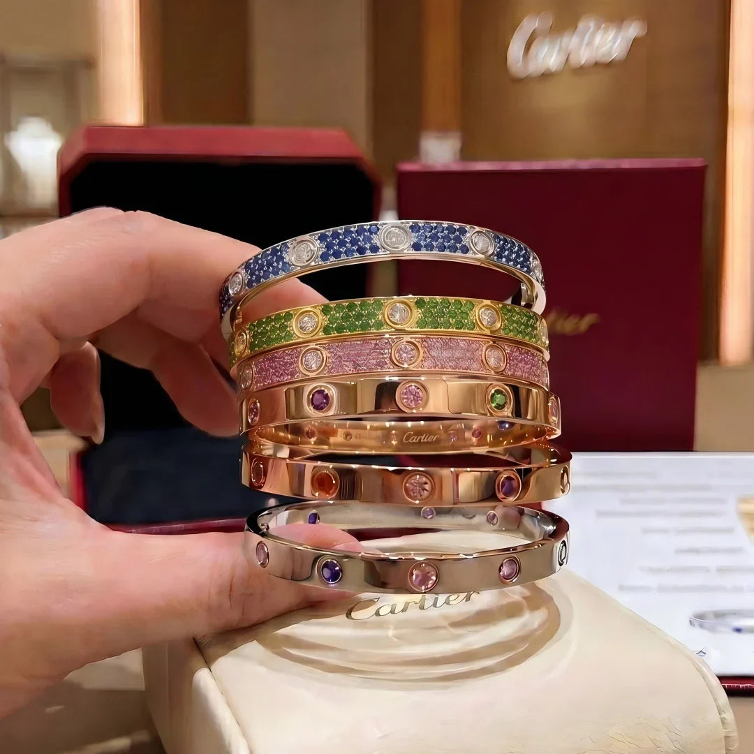 [Zalyn]CLASSIC 6.1MM LOVE BRACELET 10-DIAMOND FULL PAVÉ