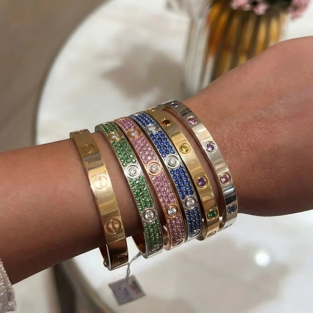 [Zalyn]CLASSIC 6.1MM LOVE BRACELET 10-DIAMOND FULL PAVÉ