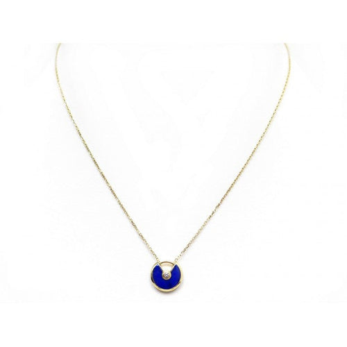[Zalyn Jewelry ]AMULETTE ROSE GOLD AGATE NECKLACE