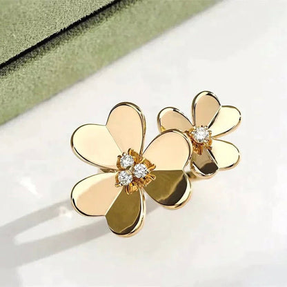 [Zalyn Jewelry ]CLOVER COMOS GOLD DIAMOND RING