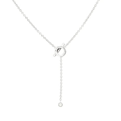 [Zalyn]FINESSE SILVER DIAMOND NECKLACE