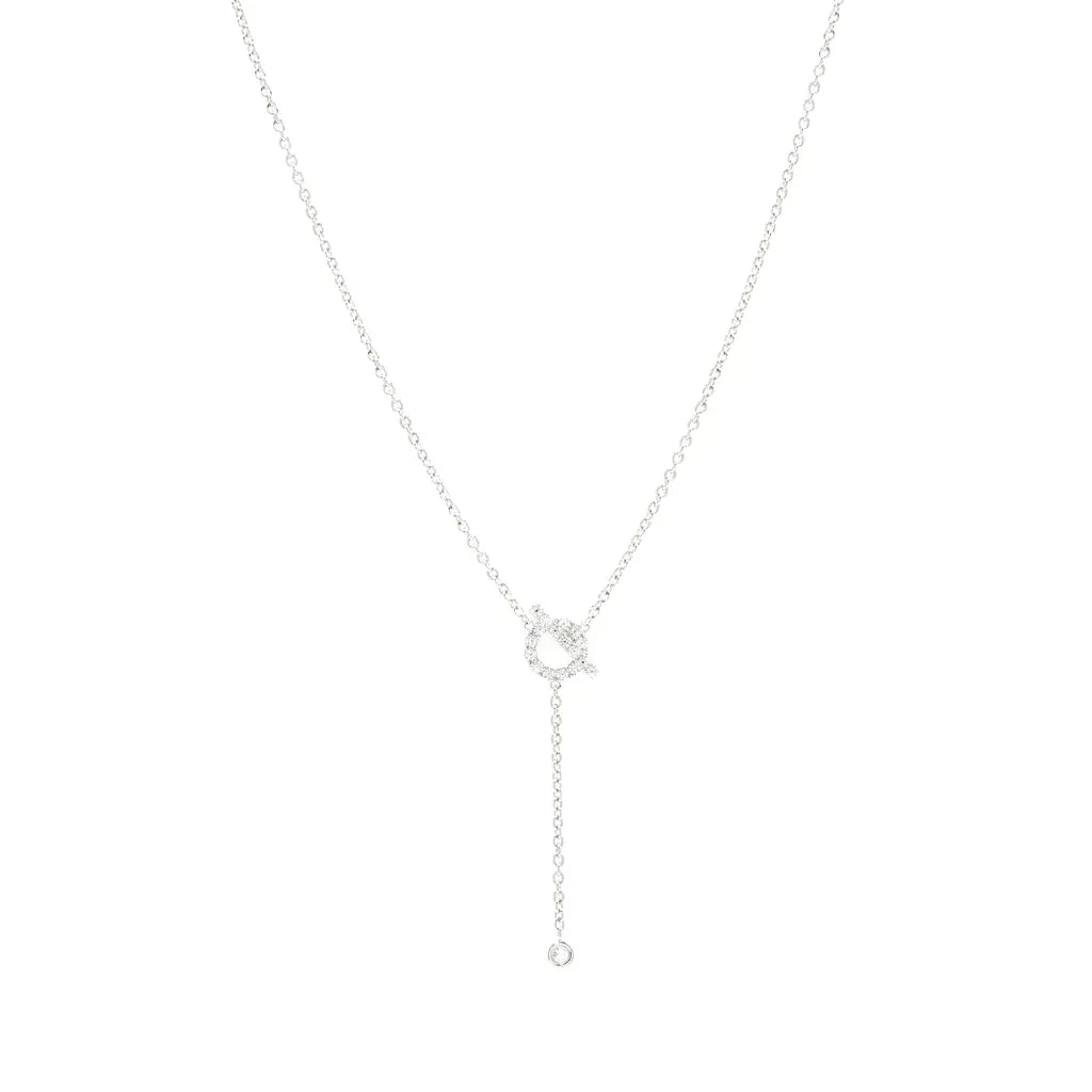 [Zalyn]FINESSE SILVER DIAMOND NECKLACE