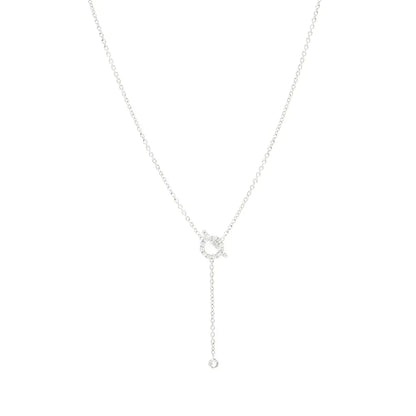[Zalyn]FINESSE SILVER DIAMOND NECKLACE