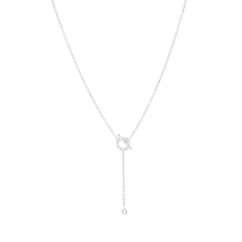 [Zalyn Jewelry ]FINESSE SILVER DIAMOND NECKLACE