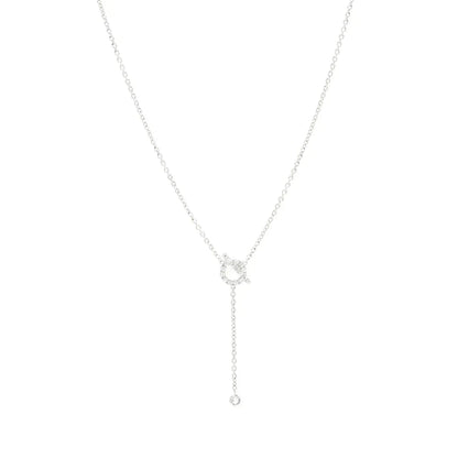 [Zalyn Jewelry ]FINESSE SILVER DIAMOND NECKLACE