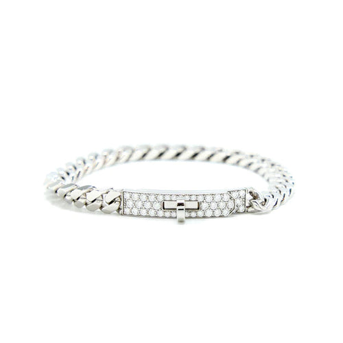 [Zalyn]KELLY CHAIN SILVER DIAMOND BRACELET