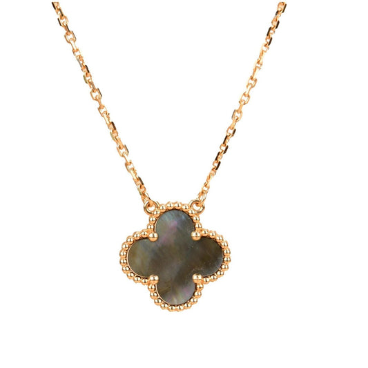 [Zalyn Jewelry ]CLOVER 15MM  GRAY MOTHER OF PEARL NECKLACE