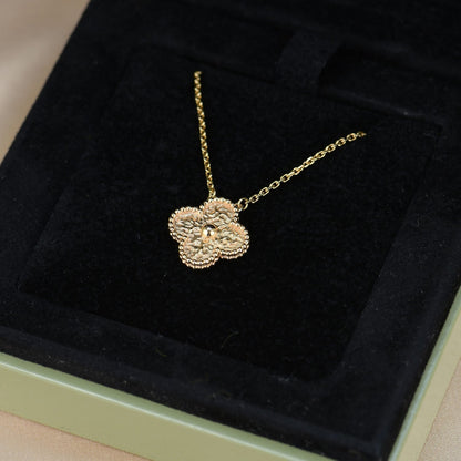 [Zalyn Jewelry ]CLOVER 15MM  BRONZING NECKLACE
