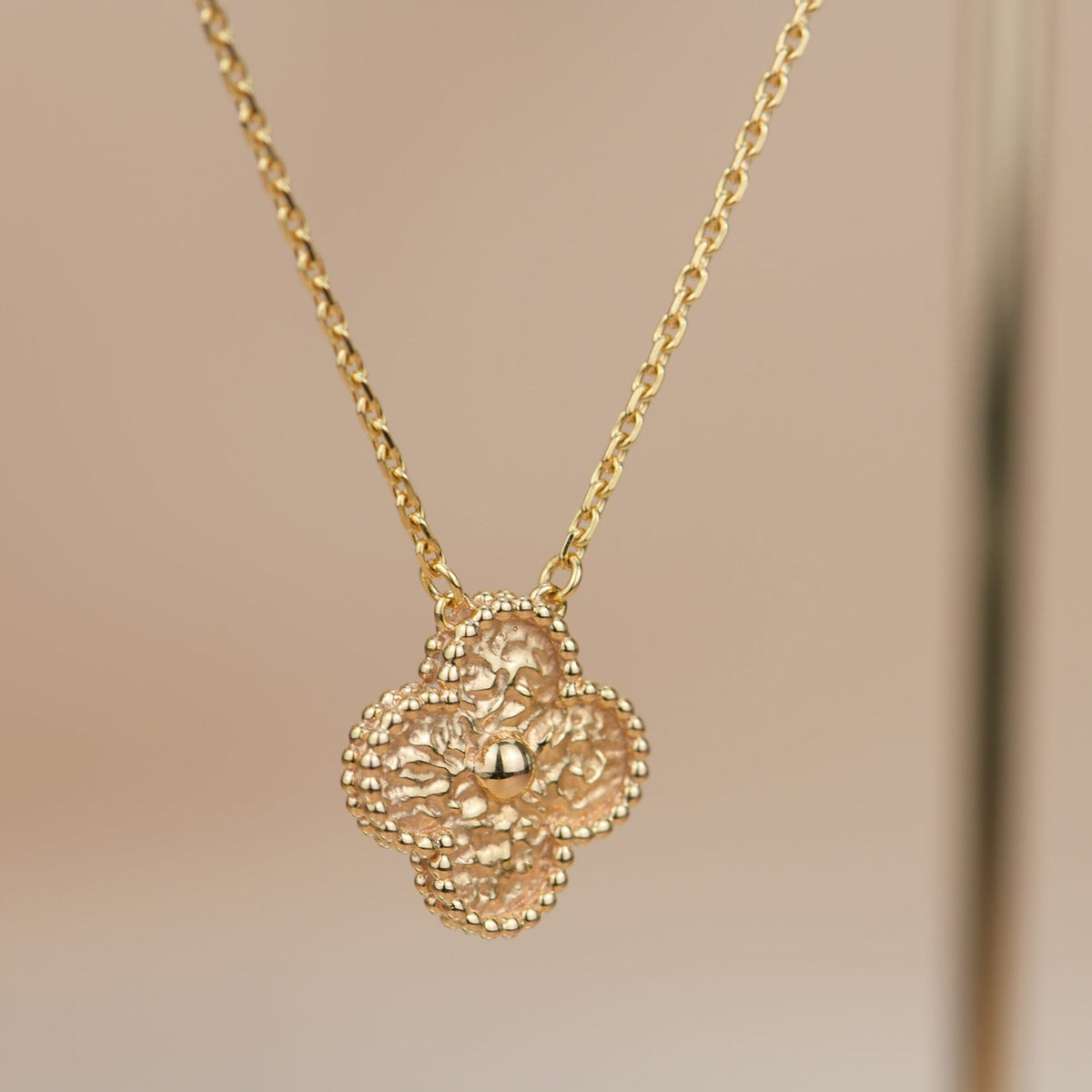 [Zalyn Jewelry ]CLOVER 15MM  BRONZING NECKLACE