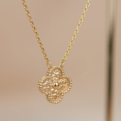 [Zalyn Jewelry ]CLOVER 15MM  BRONZING NECKLACE