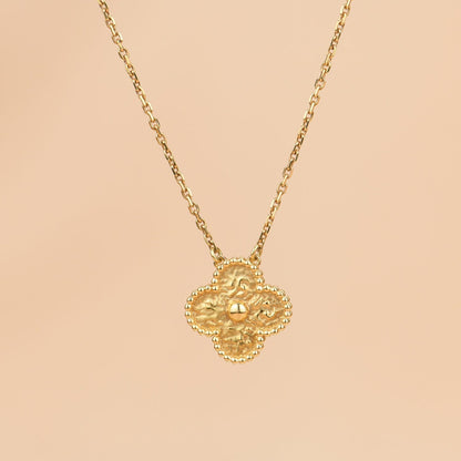 [Zalyn Jewelry ]CLOVER 15MM  BRONZING NECKLACE