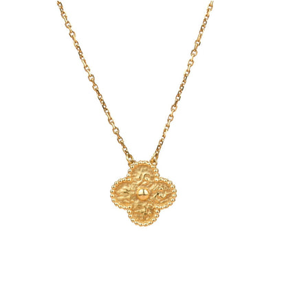 [Zalyn Jewelry ]CLOVER 15MM  BRONZING NECKLACE