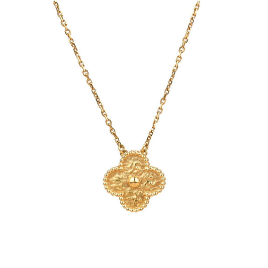 [Zalyn Jewelry ]CLOVER 15MM  BRONZING NECKLACE