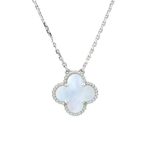 [Zalyn Jewelry ]CLOVER  15MM WHITE MOTHER-OF-PEARL SILVER