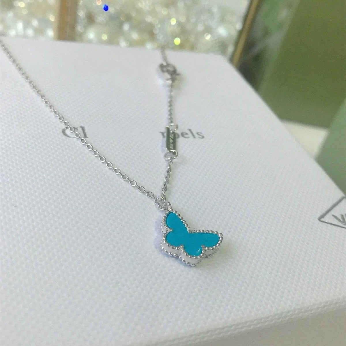 [Zalyn Jewelry ]BUTTERFLY TURQUOISE BUTTERFLY BRACELET SILVER