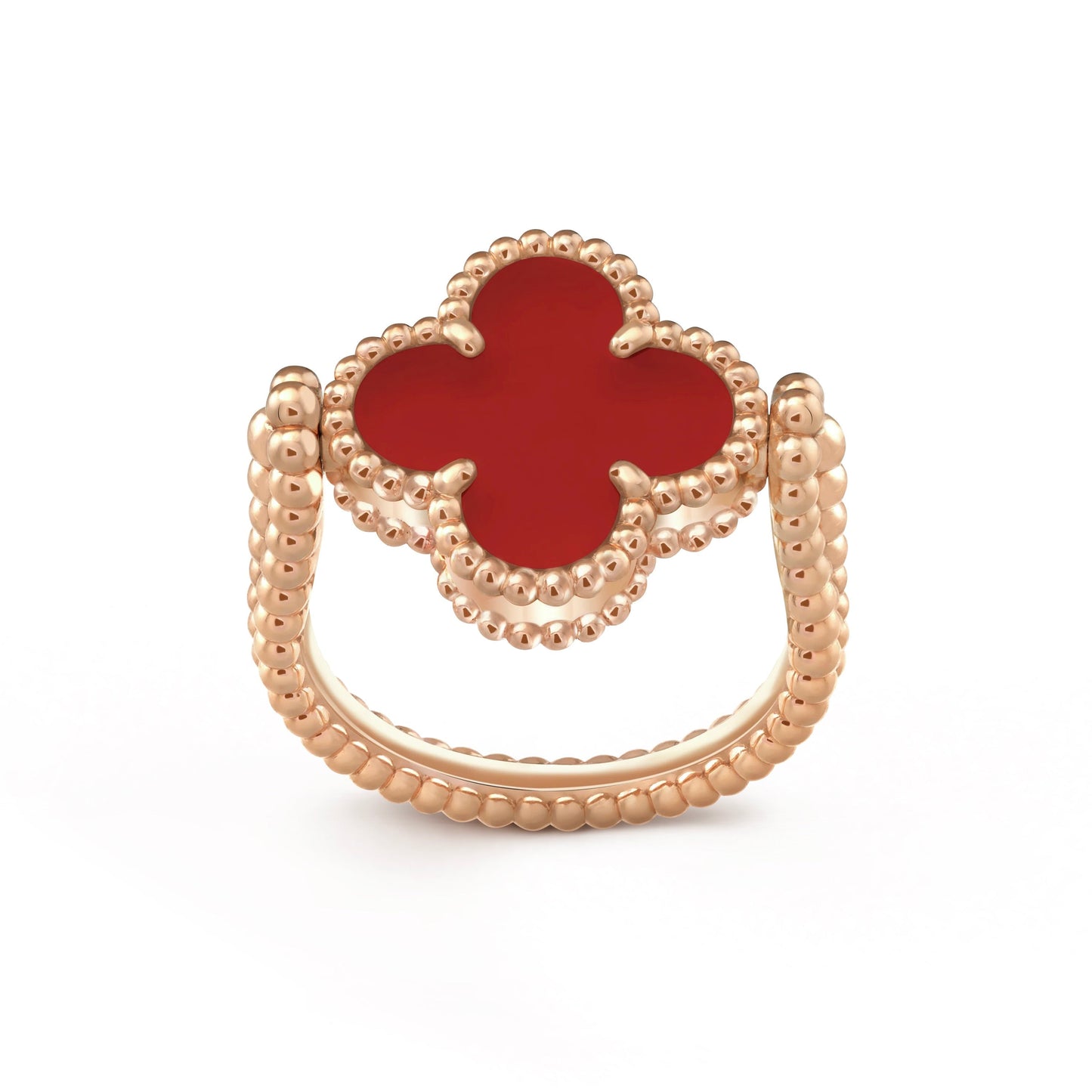 [Zalyn]LUCKY CLOVER ROSE GOLD REVERSIBLE RING
