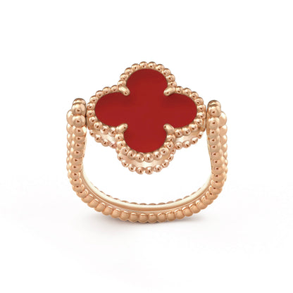[Zalyn]LUCKY CLOVER ROSE GOLD REVERSIBLE RING