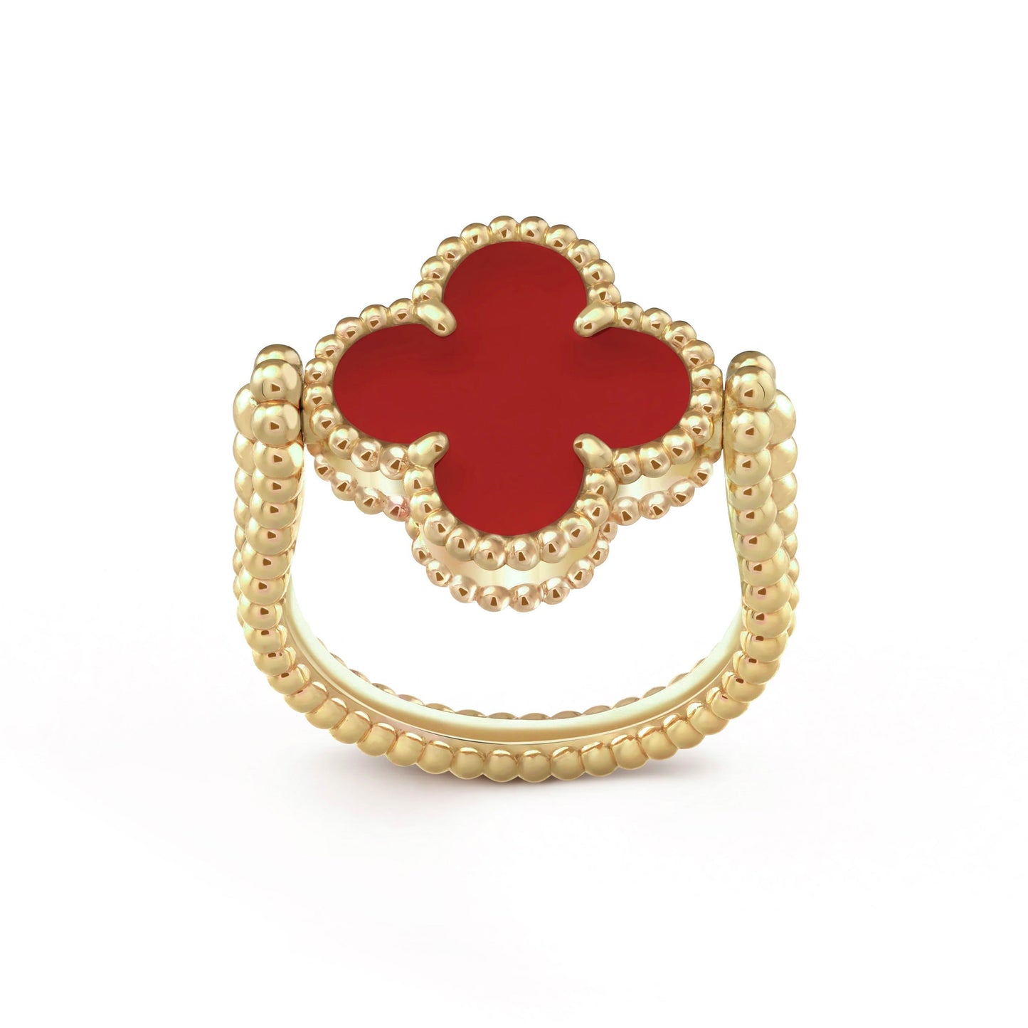 [Zalyn]LUCKY CLOVER GOLD REVERSIBLE RING