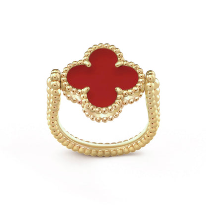 [Zalyn]LUCKY CLOVER GOLD REVERSIBLE RING