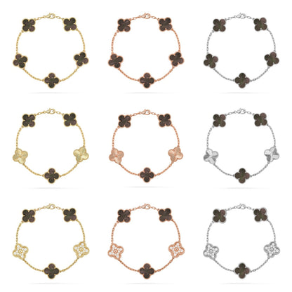 [Zalyn Jewelry ] CLOVER 5 MOTIF GRAY MOP BRACELET COLLECTION