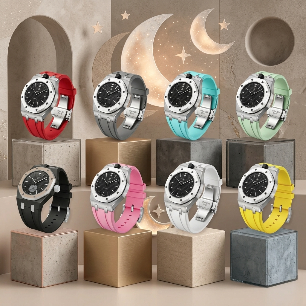 [Zalyn]Royal Oak Pop Exclusive Steel Case & Silicone Strap With Cradle