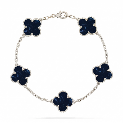 [Zalyn]LUCKY CLOVER 5-MOTIF BRACELET - PIETERSITE COLLECTION