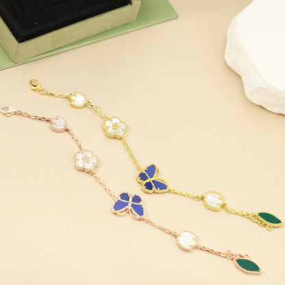 [Zalyn]SPRING ENCHANTMENT BUTTERFLY & FLORAL CHARM BRACELET