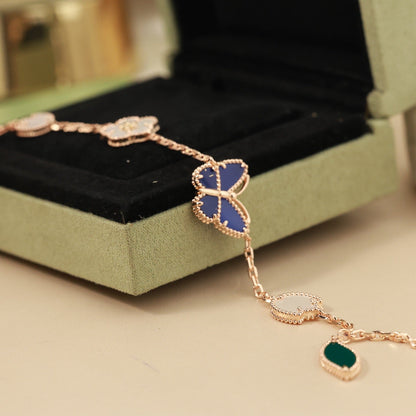 [Zalyn]SPRING ENCHANTMENT BUTTERFLY & FLORAL CHARM BRACELET