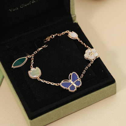 [Zalyn]SPRING ENCHANTMENT BUTTERFLY & FLORAL CHARM BRACELET