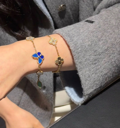 [Zalyn]SPRING ENCHANTMENT BUTTERFLY & FLORAL CHARM BRACELET