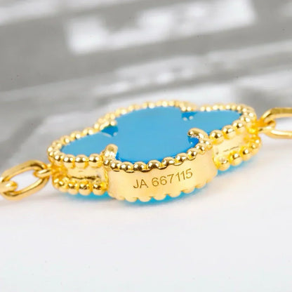 [Zalyn Jewelry ] CLOVER 5 MOTIF TURQUOISE BRACELET COLLECTION