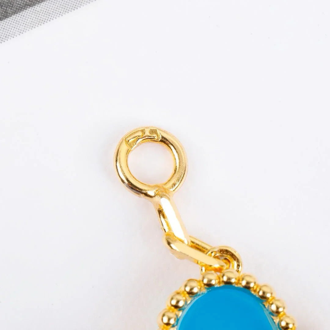 [Zalyn]LUCKY CLOVER 5-MOTIF BRACELET - TURQUOISE COLLECTION