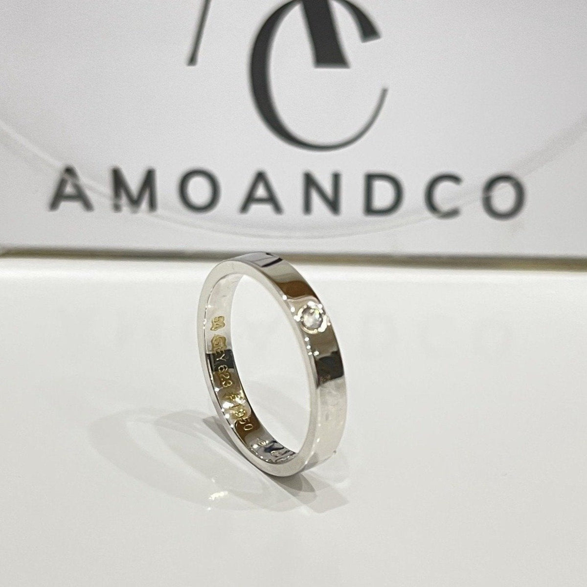 [Zalyn Jewelry ]LOVE RING 4MM 1 DIAMOND
