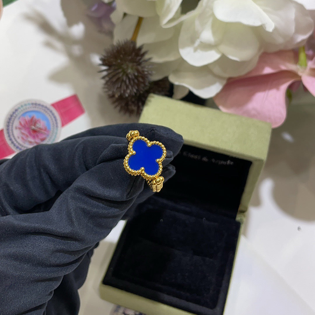 [Zalyn]LUCKY CLOVER GOLD REVERSIBLE RING