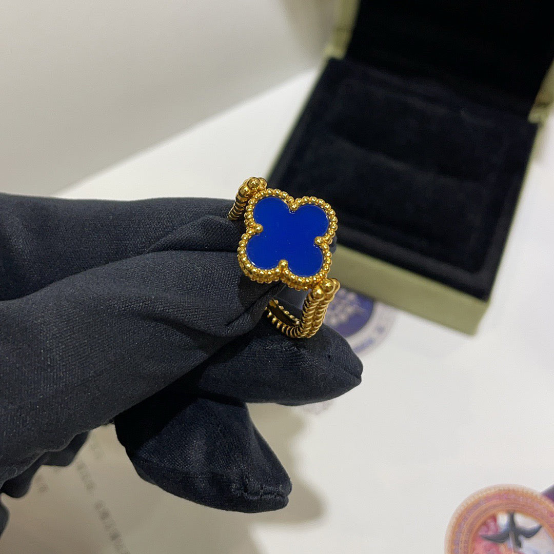 [Zalyn]LUCKY CLOVER GOLD REVERSIBLE RING