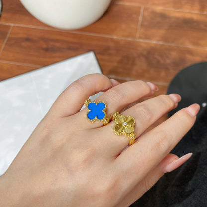 [Zalyn]LUCKY CLOVER GOLD REVERSIBLE RING