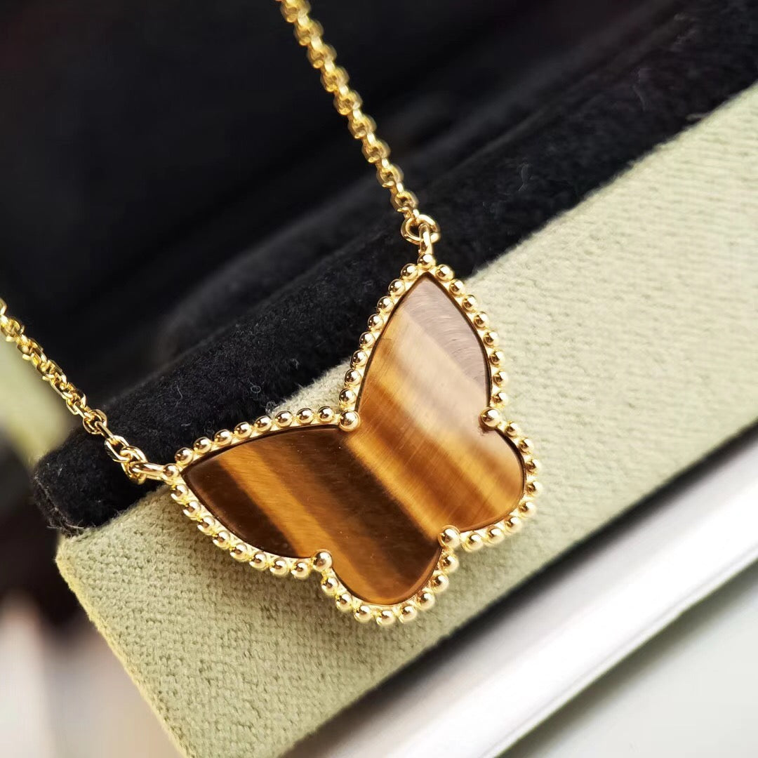 [Zalyn Jewelry ] TIGER__ EYE BUTTERFLY NECKLACE