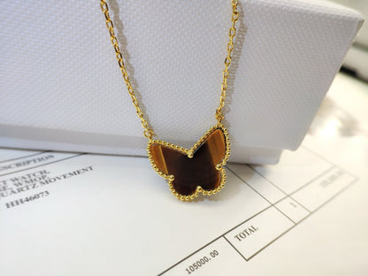 [Zalyn Jewelry ] TIGER__ EYE BUTTERFLY NECKLACE