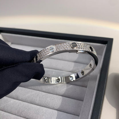 [Zalyn]CLASSIC 6.1MM LOVE BANGLE - DIAMOND PAVÉ & BLACK CERAMIC