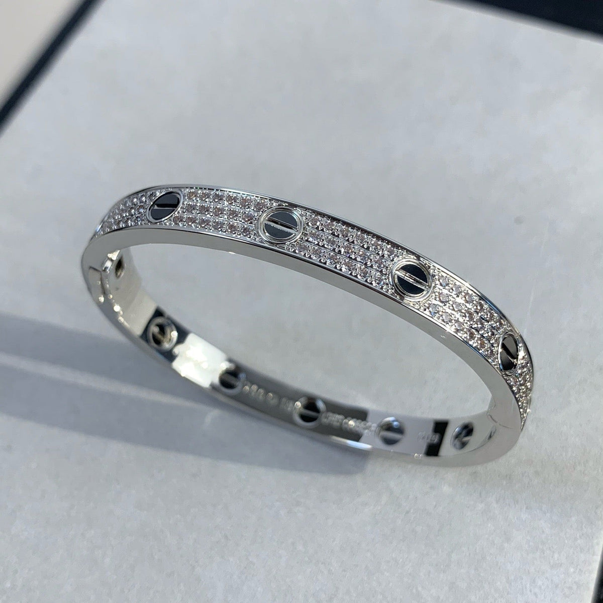 [Zalyn Jewelry ]LOVE BRACELET 6.1MM DIAMOND-PAVED CERAMIC