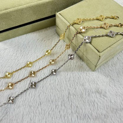 [Zalyn Jewelry ]CLOVER 6 MOTIF DIAMOND BRACELET