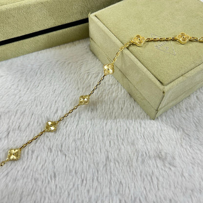 [Zalyn Jewelry ]CLOVER 6 MOTIF DIAMOND BRACELET
