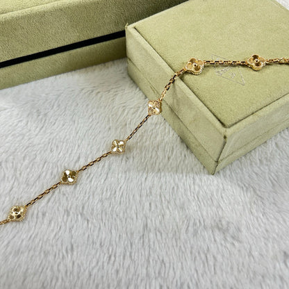 [Zalyn Jewelry ]CLOVER 6 MOTIF DIAMOND BRACELET