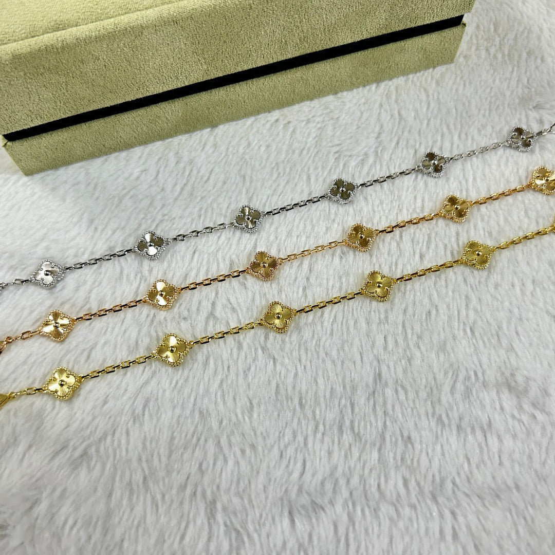 [Zalyn Jewelry ]CLOVER 6 MOTIF DIAMOND BRACELET